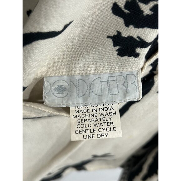 Pondicherry Tribal Reversible Open Front Cardigan Cream Black Southwestern - Picture 6 of 10